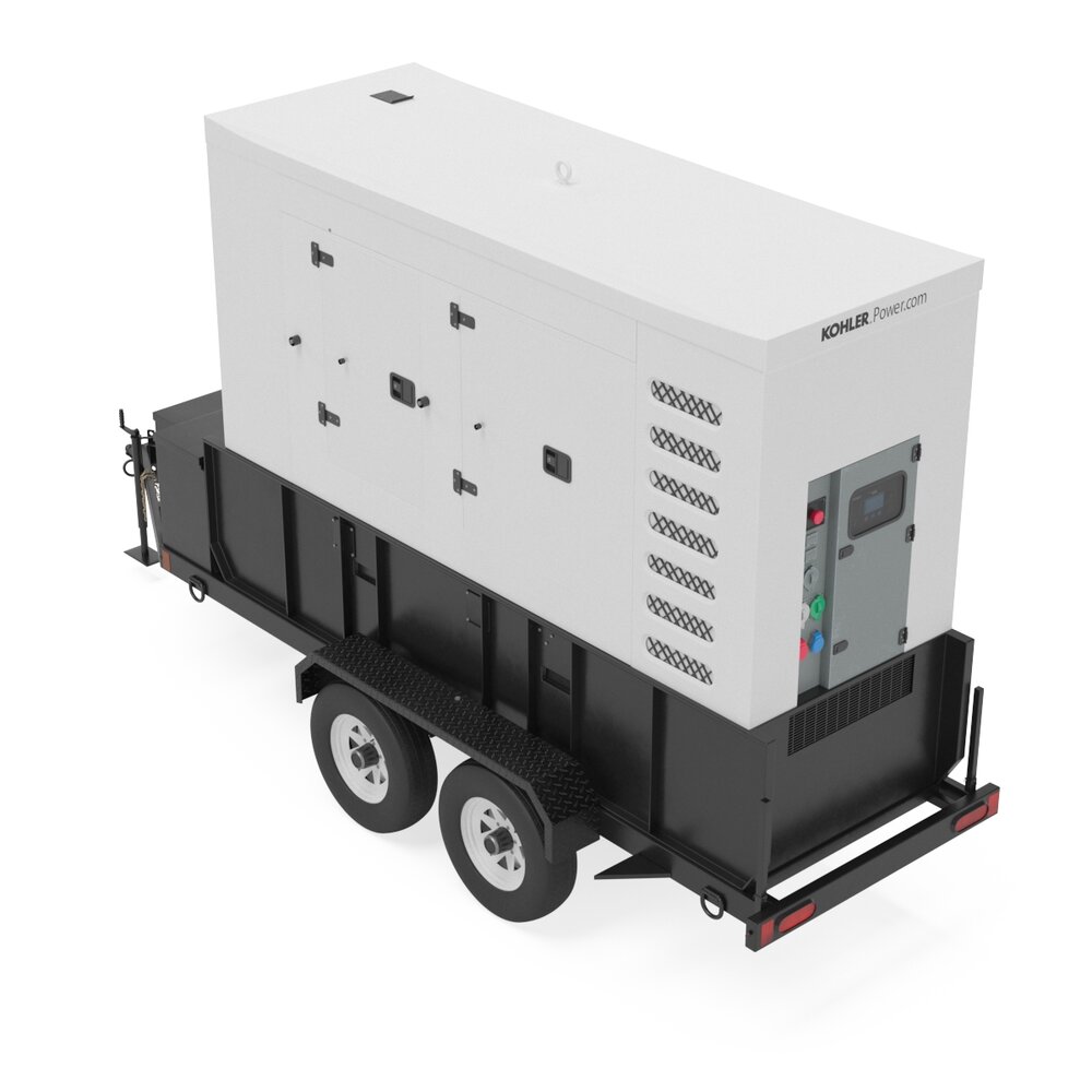Kohler Big Industrial Mobile Diesel Generators Double 3D model