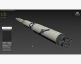 LGM-30 AB Minuteman Intercontinental Ballistic Missile 3D-Modell Seitenansicht