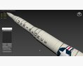 LGM-30 AB Minuteman Intercontinental Ballistic Missile 3D模型 顶视图