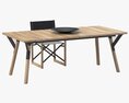LINK Wooden Table and Chair by Varaschin 3D 모델 