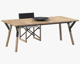 LINK Wooden Table and Chair by Varaschin Modèle 3D