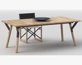 LINK Wooden Table and Chair by Varaschin 3D 모델 