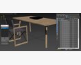 LINK Wooden Table and Chair by Varaschin 3D модель