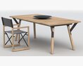 LINK Wooden Table and Chair by Varaschin 3Dモデル
