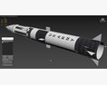 MGM-31 Pershing 1 Solid-Fueled Ballistic Missile 3D-Modell Seitenansicht