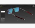 Oakley Ejector Prizm Sapphire Lenses Satin Chrome Frame Sunglass Modèle 3d