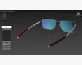 Oakley Ejector Prizm Sapphire Lenses Satin Chrome Frame Sunglass Modèle 3d