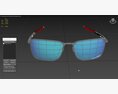 Oakley Ejector Prizm Sapphire Lenses Satin Chrome Frame Sunglass Modello 3D