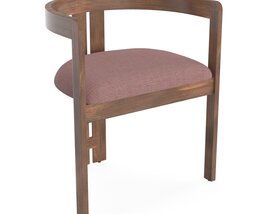 PIGRECO Wooden chair with integrated cushion 3D model