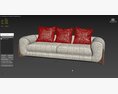 Porada SOFTBAY 3 seater fabric sofa Modello 3D