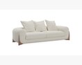 Porada SOFTBAY 3 seater fabric sofa Modello 3D