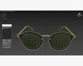 Ray Ban Round Fleck Non Polarized Green Classic Sunglass 3d model
