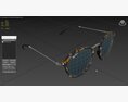 Ray Ban Round Fleck Non Polarized Tortoise Gunmetal Sunglass 3D модель