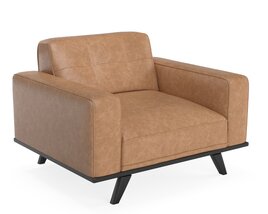 Rivet Bigelow Modern Oversized Leather Accent Chair Modelo 3d
