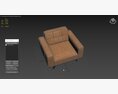 Rivet Bigelow Modern Oversized Leather Accent Chair Modelo 3d