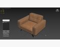 Rivet Bigelow Modern Oversized Leather Accent Chair 3D模型