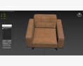Rivet Bigelow Modern Oversized Leather Accent Chair Modèle 3d