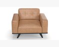 Rivet Bigelow Modern Oversized Leather Accent Chair 3D модель