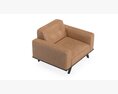 Rivet Bigelow Modern Oversized Leather Accent Chair Modèle 3d