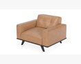 Rivet Bigelow Modern Oversized Leather Accent Chair 3D-Modell