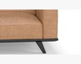 Rivet Bigelow Modern Oversized Leather Accent Chair 3d model