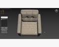 Rivet Sloane Mid-Century Modern Armchair 3D 모델 