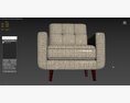 Rivet Sloane Mid-Century Modern Armchair 3Dモデル