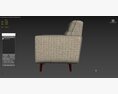 Rivet Sloane Mid-Century Modern Armchair 3Dモデル