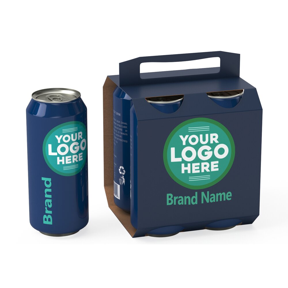 Six Pack of Cans Carton Packaging For 200ml 4 Cans Modelo 3D