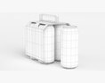 Six Pack of Cans Carton Packaging For 200ml 4 Cans 3d model