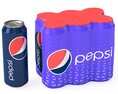 Six Pack of Cans Shrinkwrapped Packaging For 250ml 6 Cans 3Dモデル