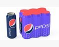 Six Pack of Cans Shrinkwrapped Packaging For 250ml 6 Cans 3d model