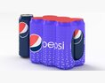Six Pack of Cans Shrinkwrapped Packaging For 250ml 6 Cans 3D-Modell