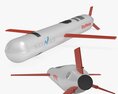 Tomahawk Land Attack Cruise Missile 3D 모델  wire render
