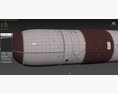 Trident D5 SLBM Missile 3d model clay render