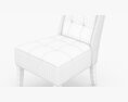 Tufted Accent Chair with Solid Wood Legs Chair Modèle 3d