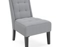 Tufted Accent Chair with Solid Wood Legs Chair Modelo 3d