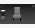 Tufted Accent Chair with Solid Wood Legs Chair 3d model