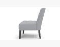 Tufted Accent Chair with Solid Wood Legs Chair Modello 3D
