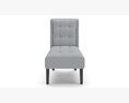 Tufted Accent Chair with Solid Wood Legs Chair 3D模型