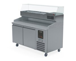 U-Line Pizza Prep Table Refrigerators Ucpp566-Ss61A 3D 모델 