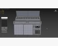 U-Line Pizza Prep Table Refrigerators Ucpt565-Ss61A 3D 모델 
