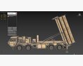 US Mobile Anti-Ballistic Missile System THAAD Open Version 3Dモデル front view