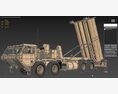 US Mobile Anti-Ballistic Missile System THAAD Open Version Modelo 3D clay render