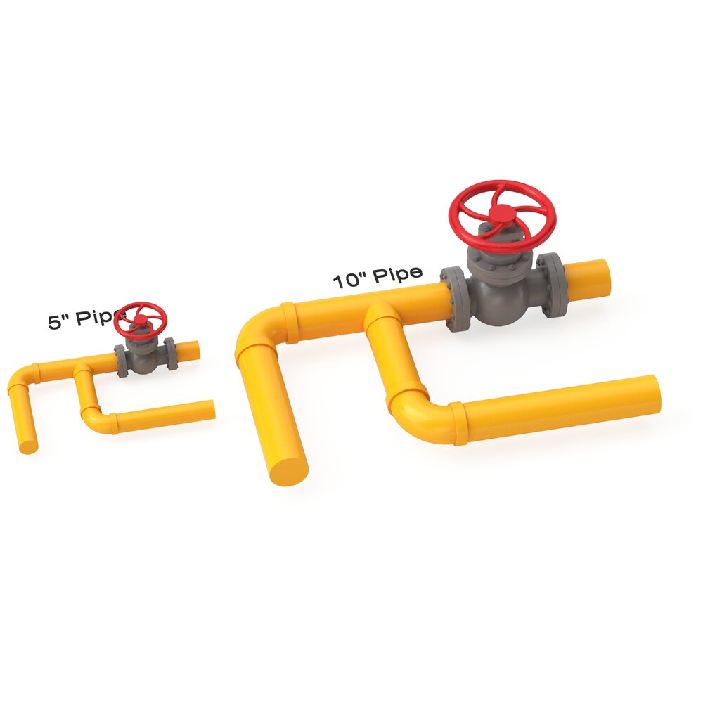 Valve With Gas Pipe 3D-Modell