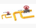 Valve With Gas Pipe 3d model