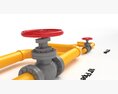 Valve With Gas Pipe 3d model