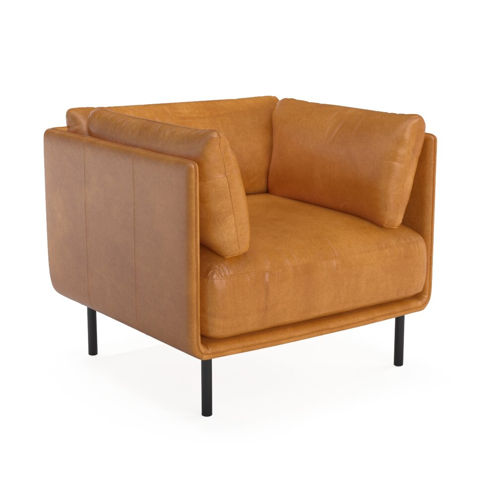 Wells Leather Chair Crate and Barrel Modelo 3d