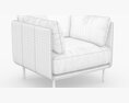 Wells Leather Chair Crate and Barrel 3D 모델 