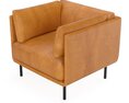 Wells Leather Chair Crate and Barrel 3D-Modell